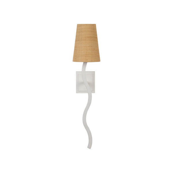 Chelsea House Sway Matte White Left Sconce By Jamie Merida — 27" Slim Curved Wall Light For Hallways & Bedrooms 70297