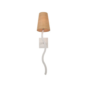 Chelsea House Sway Matte White Left Sconce By Jamie Merida — 27" Slim Curved Wall Light For Hallways & Bedrooms 70297