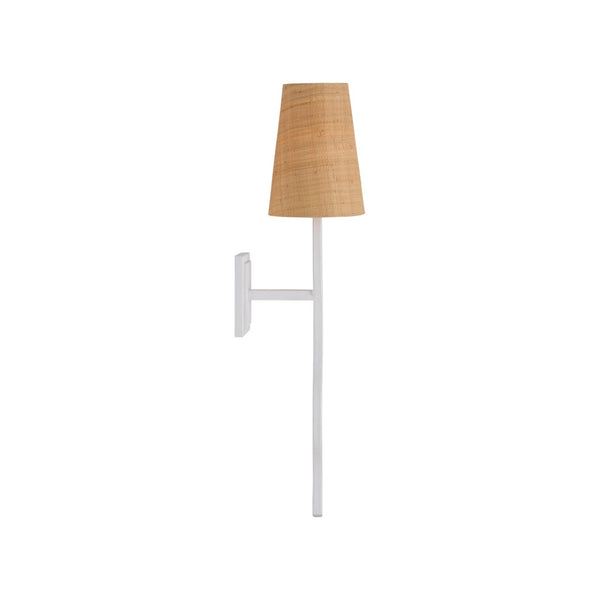 Chelsea House Sway Matte White Left Sconce By Jamie Merida — 27" Slim Curved Wall Light For Hallways & Bedrooms 70297