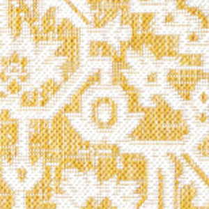 HomeRoots 5' X 8' Yellow and Cream Medallion Area Rug - Durable Indoor/Outdoor Design for Timeless Style 702977