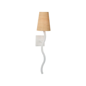 Chelsea House Sway Matte White Right Sconce By Jamie Merida — 27" Slender Curved Wall Light For Elegant Ambient Glow 70298