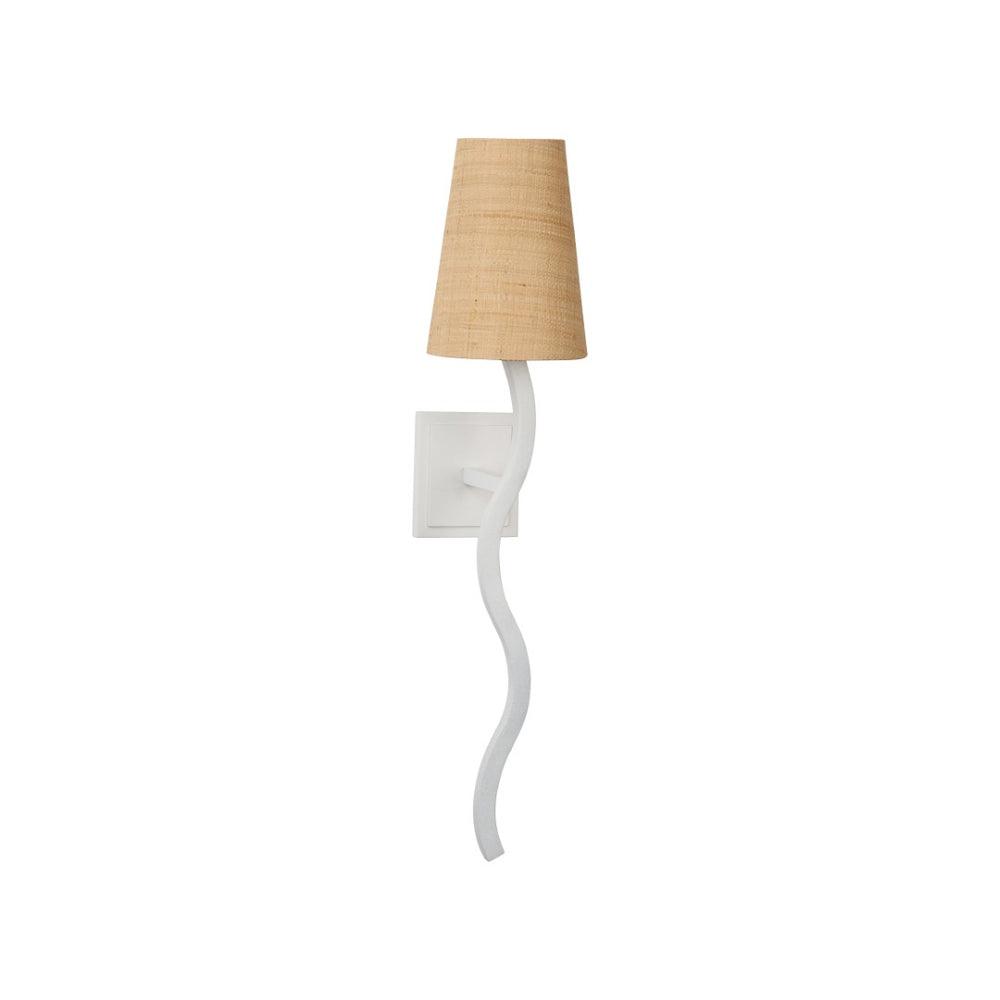 Chelsea House Sway Matte White Right Sconce By Jamie Merida — 27" Slender Curved Wall Light For Elegant Ambient Glow 70298