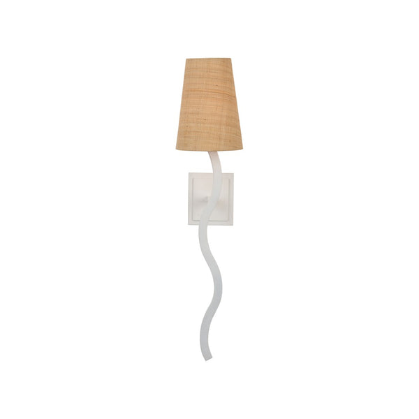 Chelsea House Sway Matte White Right Sconce By Jamie Merida — 27" Slender Curved Wall Light For Elegant Ambient Glow 70298