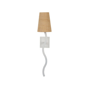 Chelsea House Sway Matte White Right Sconce By Jamie Merida — 27" Slender Curved Wall Light For Elegant Ambient Glow 70298
