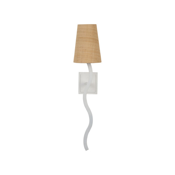 Chelsea House Sway Matte White Right Sconce By Jamie Merida — 27" Slender Curved Wall Light For Elegant Ambient Glow 70298