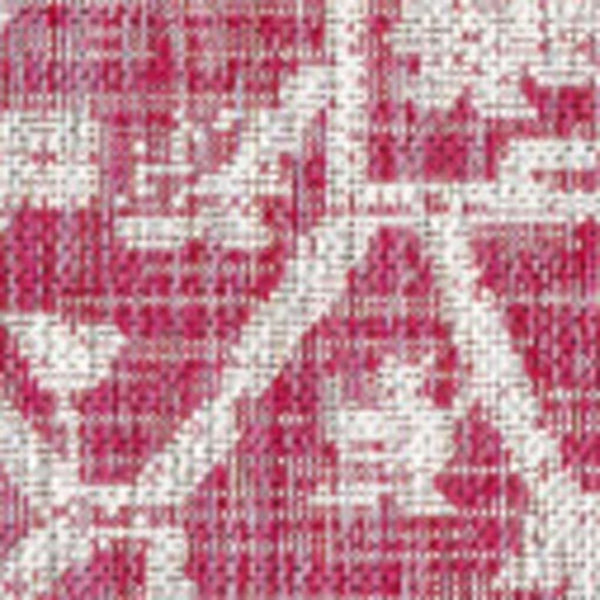 HomeRoots 8' X 10' Fuchsia and Light Gray Medallion Area Rug – Stylish, Durable Design for Indoor & Outdoor Spaces 702983
