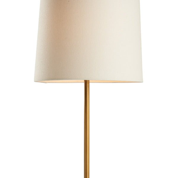 Chelsea House Lambeth Marble Table Lamp With Brown Veined Base & Antique Brass Stem, Minimalist Warm Glow 70299