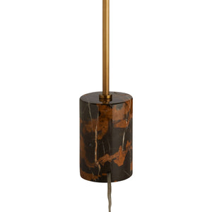Chelsea House Lambeth Marble Table Lamp With Brown Veined Base & Antique Brass Stem, Minimalist Warm Glow 70299
