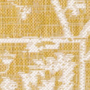HomeRoots 8' Yellow and Cream Medallion Area Rug - Stylish, Durable, Indoor-Outdoor Design for Any Space! 702993