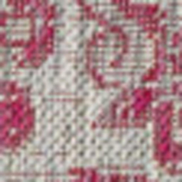 HomeRoots 5' X 8' Stylish Light Gray & Fuchsia Medallion Rug - Durable, Indoor/Outdoor, Easy Care & Chic Design 702997