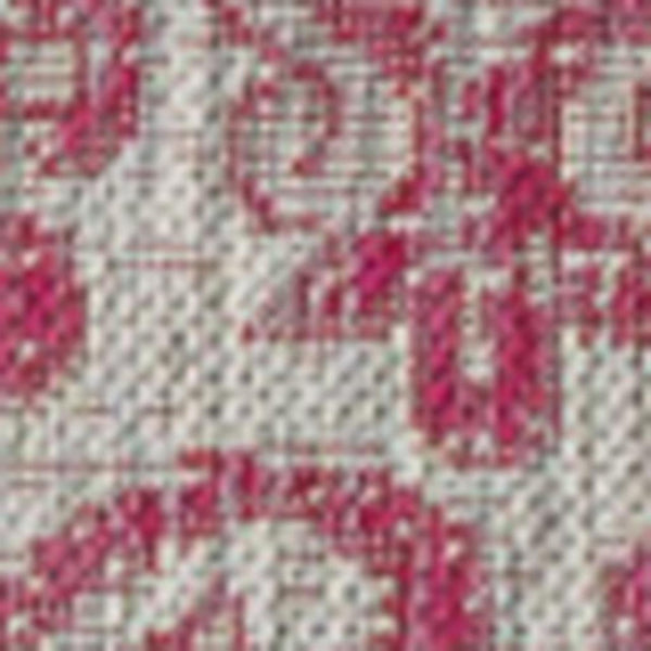 HomeRoots 5' X 8' Stylish Light Gray & Fuchsia Medallion Rug - Durable, Indoor/Outdoor, Easy Care & Chic Design 702997