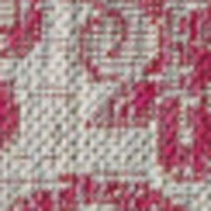 HomeRoots 9' X 12' Medallion Area Rug in Light Gray & Fuchsia – Versatile Design for Indoor & Outdoor Spaces! 702999
