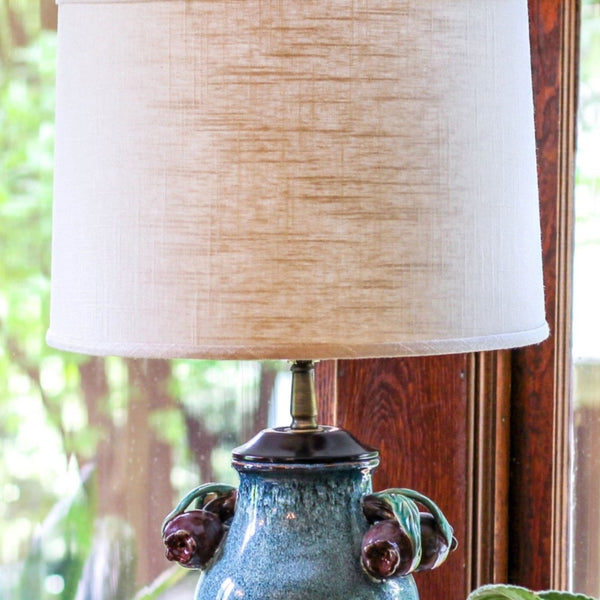 English Elm Slant Retro Linen Drum Lampshade Stonewash Finish for Table and Arc Floor Lamps B075101374
