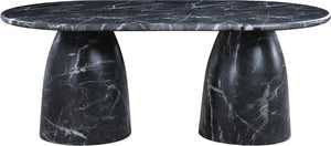 Meridian Furniture Cosenza Art Deco Concrete Dining Table Seats Eight to Ten Indoors or Outdoors Black 78 inches 702Black-T