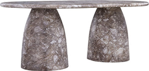 Meridian Furniture Cosenza Art Deco Concrete Dining Table Seats Eight to Ten Indoors or Outdoors Brown 78 inches 702Brown-T