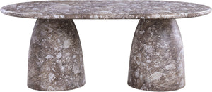 Meridian Furniture Cosenza Art Deco Concrete Dining Table Seats Eight to Ten Indoors or Outdoors Brown 78 inches 702Brown-T