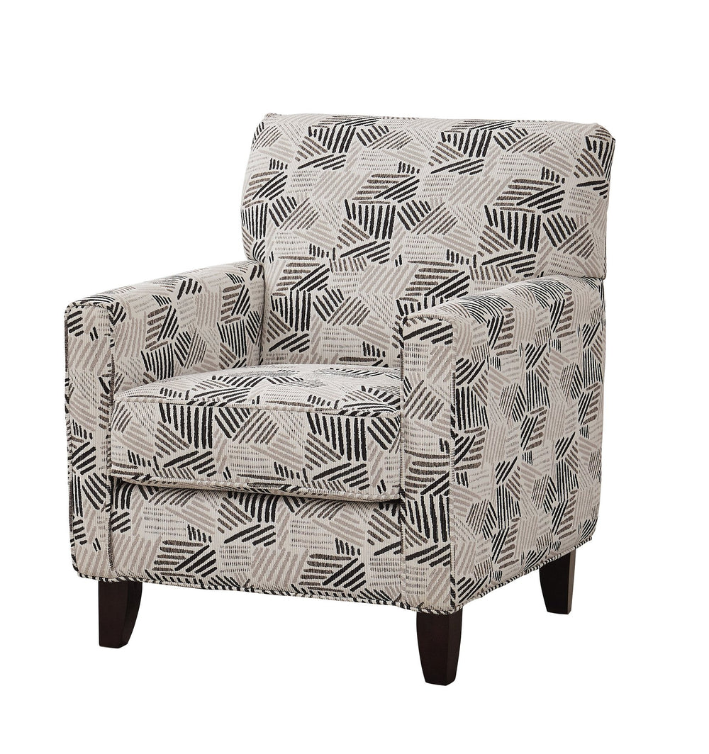 Fusion Wowza Dusk Yorkshire Slate Accent Chair - Stylish Grey & White, Durable, Reversible Cushion Design Grey And White S ,100% Polyester 702 Yorkshire Slate Accent Chair