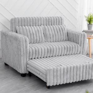 English Elm 3 in 1 Convertible Sleeper Sofa Bed with Plush Fabric, Spring Support, Cozy Skin-Friendly Comfort Light Gray W1767P195964