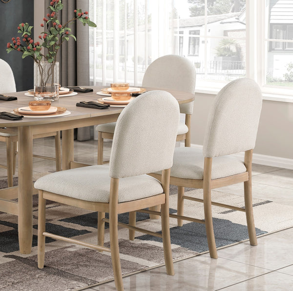 English Elm Classic Luxury 7-Piece Dining Set With Oval Extension Table & 6 Beige Upholstered Side Chairs B011S01599