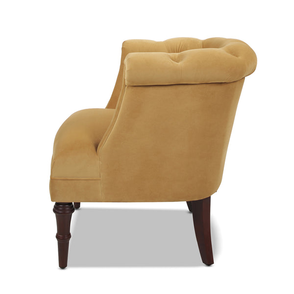 English Elm Jennifer Taylor Home - Katherine Tufted Accent Chair in Gold Velvet Upholstery — Handcrafted Solid Hardwood Frame, Luxe Comfort Yellow B2719P238176