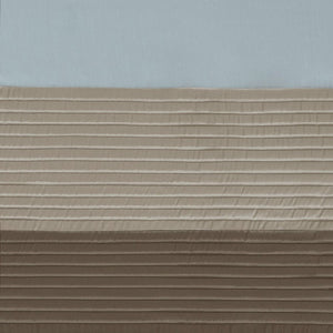 English Elm Polyoni Pintuck Curtain Panel - Elegant Striped Design, Light-Filtering, Versatile Hanging Options B03598066-GIGA