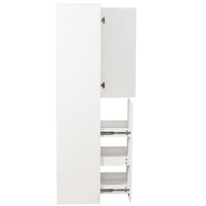 English Elm Kitchen Pantry Cabinet Freestanding Tall Storage with Pull Out Shelves Slim White Design W331P373803