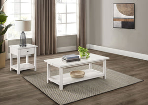 English Elm Castleton Farmhouse 2 Piece Living Room Set with Shelf Storage and Drawer B062S01717