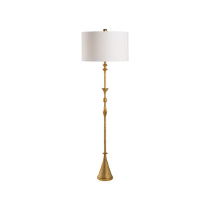 Chelsea House Gia Sculptural Floor Lamp By Jamie Merida, Textured Gilt Finish, Slim 65" Ambient Light Accent 70300