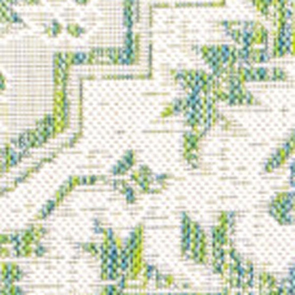 HomeRoots 9' X 12' Elegant Green and Cream Medallion Area Rug for Indoor and Outdoor Spaces, Fade-Resistant Design 703004