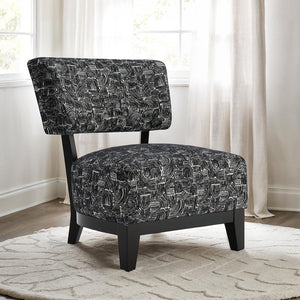 English Elm Black Accent Chair Armless Modern Angled Silhouette with Tapered Wood Legs and Foam Comfort Black 38 L x 29 W x 35 H B2741P401406