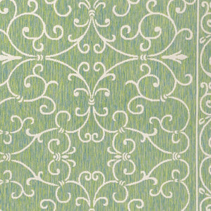 HomeRoots 8' X 10' Stylish Green and Ivory Medallion Rug - Durable Indoor/Outdoor Area Rug for Versatile Spaces 703018