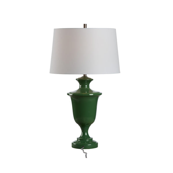 Chelsea House Kilnbourne Ceramic Lamp In Rich Green Glaze — 28" Urn-Style Ambient Lighting For Modern & Classic DéCor 70303