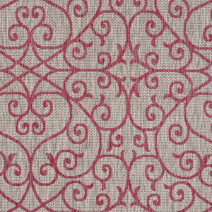 HomeRoots 8' x 10' Light Gray & Fuchsia Geometric Area Rug - Durable, Stylish, Indoor/Outdoor Versatile Decor 703033