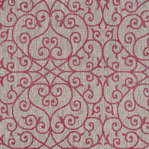 HomeRoots 8' x 10' Light Gray & Fuchsia Geometric Area Rug - Durable, Stylish, Indoor/Outdoor Versatile Decor 703033