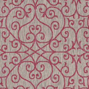 HomeRoots 9' Geometric Light Gray and Fuchsia Area Rug - Stylish Indoor/Outdoor Design for Modern Spaces 703034