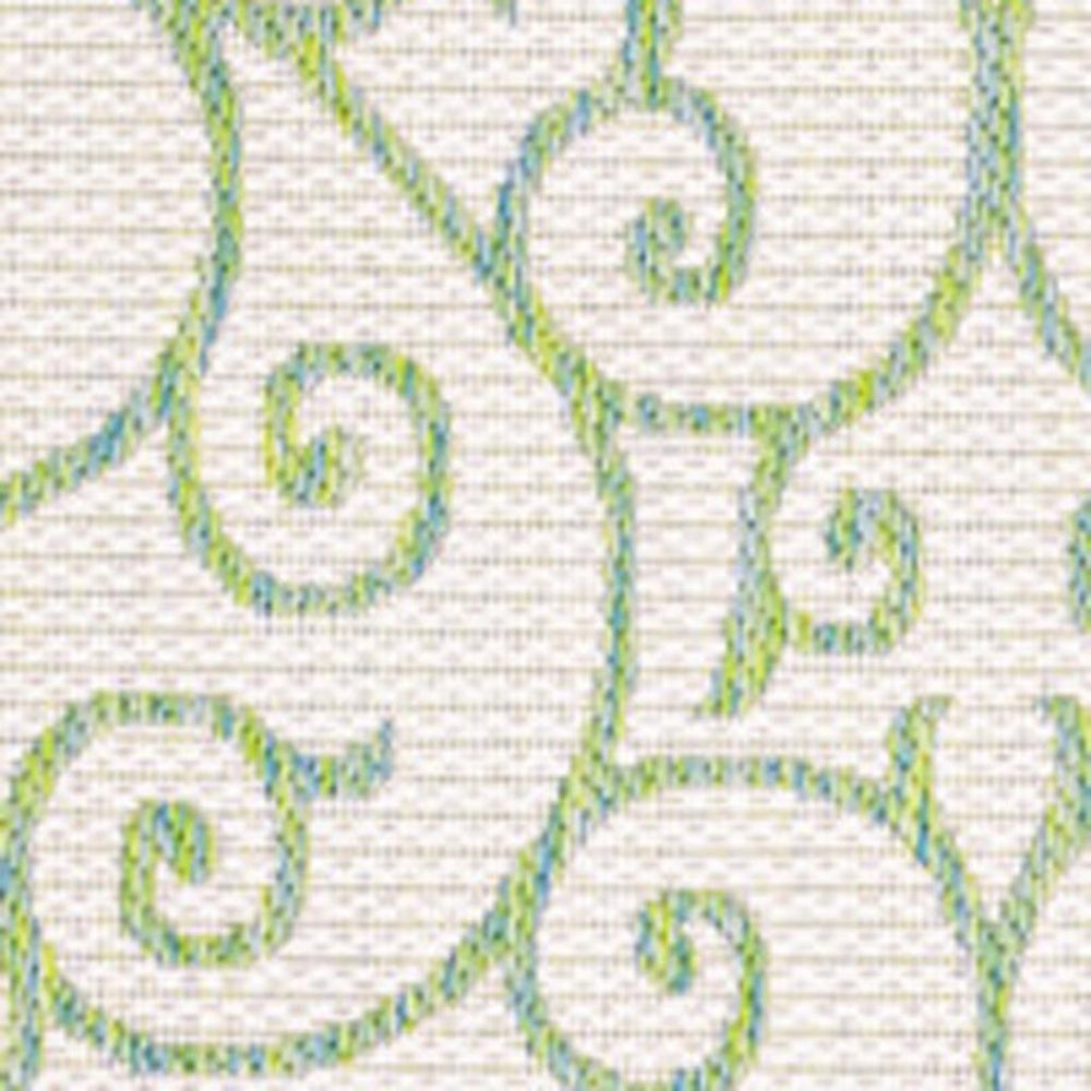 HomeRoots 8' X 10' Cream and Green Geometric Area Rug - Stylish, Durable Indoor/Outdoor Rug for Any Space 703038