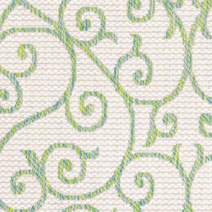 HomeRoots 9' X 12' Cream and Green Geometric Area Rug - Stylish, Durable for Indoor & Outdoor Use, Easy Care! 703039