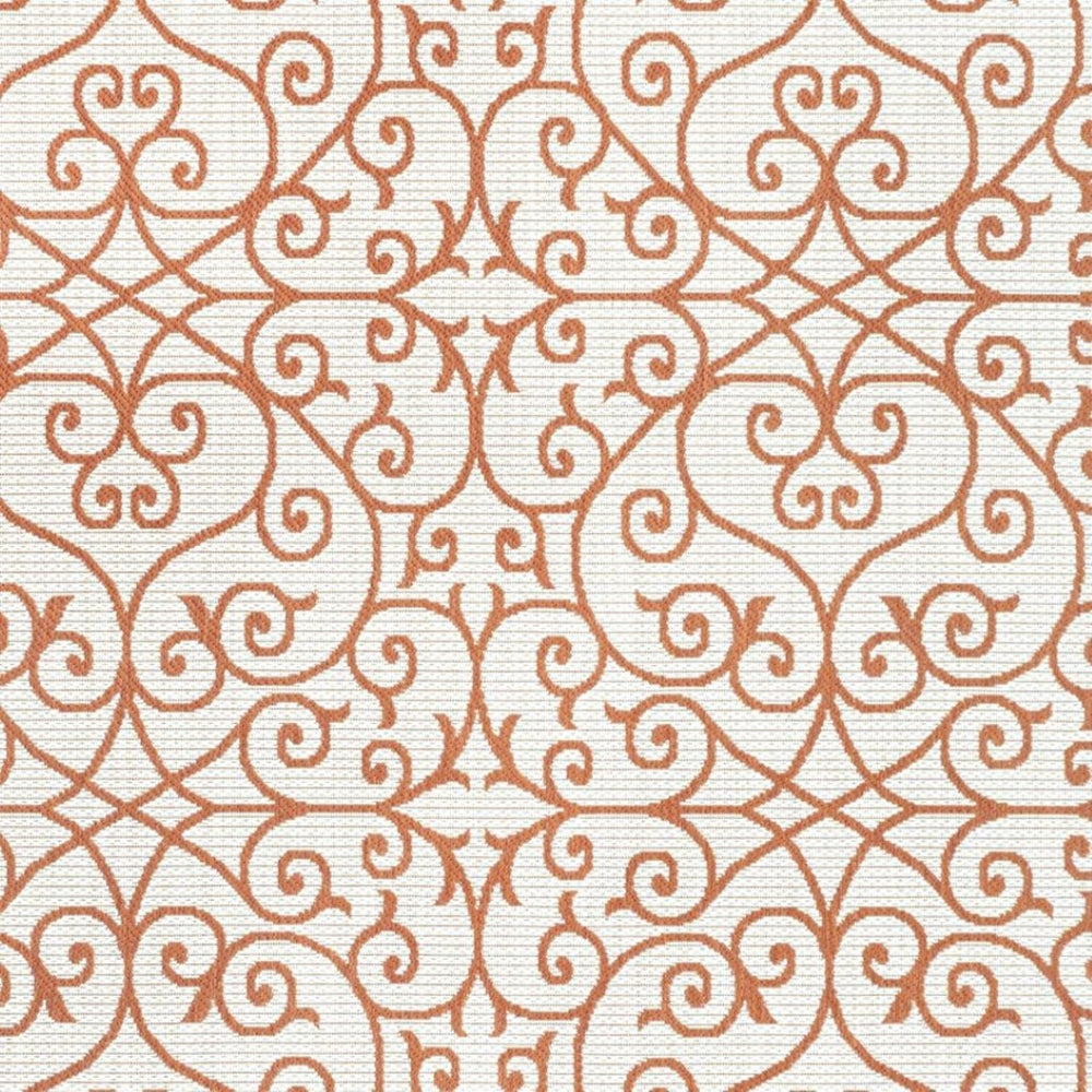 HomeRoots 9' X 12' Cream & Orange Geometric Area Rug – Stylish Indoor/Outdoor Design for Modern Spaces 703044