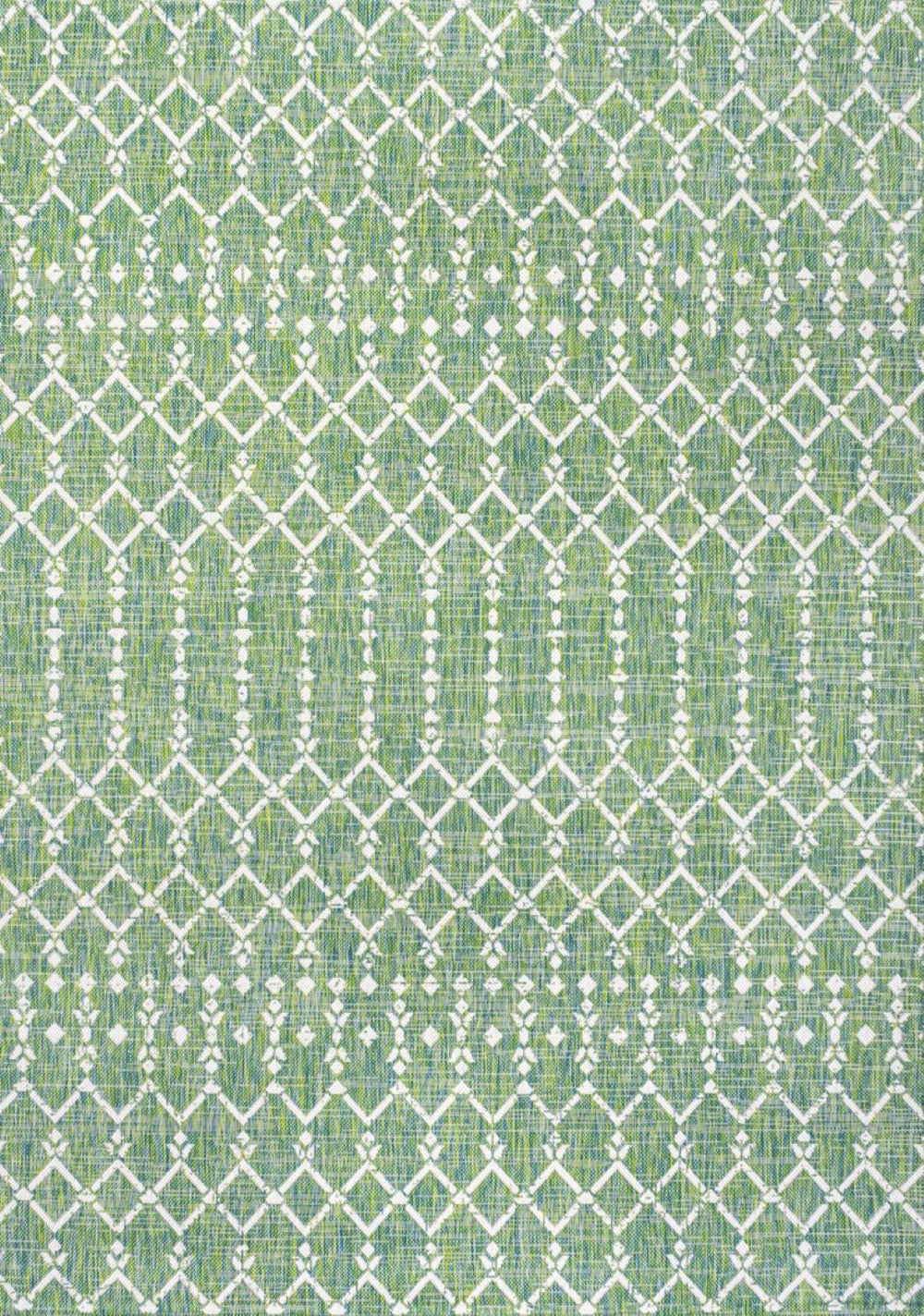 HomeRoots 8' Green and Cream Trellis Area Rug - Durable, Stylish, Indoor/Outdoor Design for Any Space Upgrade 703048