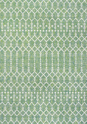 HomeRoots 8' Green and Cream Trellis Area Rug - Durable, Stylish, Indoor/Outdoor Design for Any Space Upgrade 703048