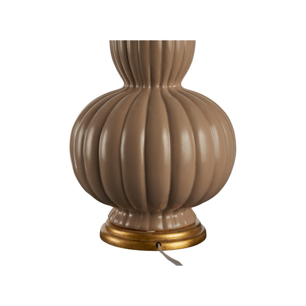 Chelsea House Augusta Ceramic Table Lamp In Sand With Gold-Leaf Accents, 34" Designer Bill Cain Lighting Piece 70305