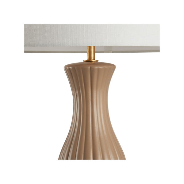 Chelsea House Augusta Ceramic Table Lamp In Sand With Gold-Leaf Accents, 34" Designer Bill Cain Lighting Piece 70305