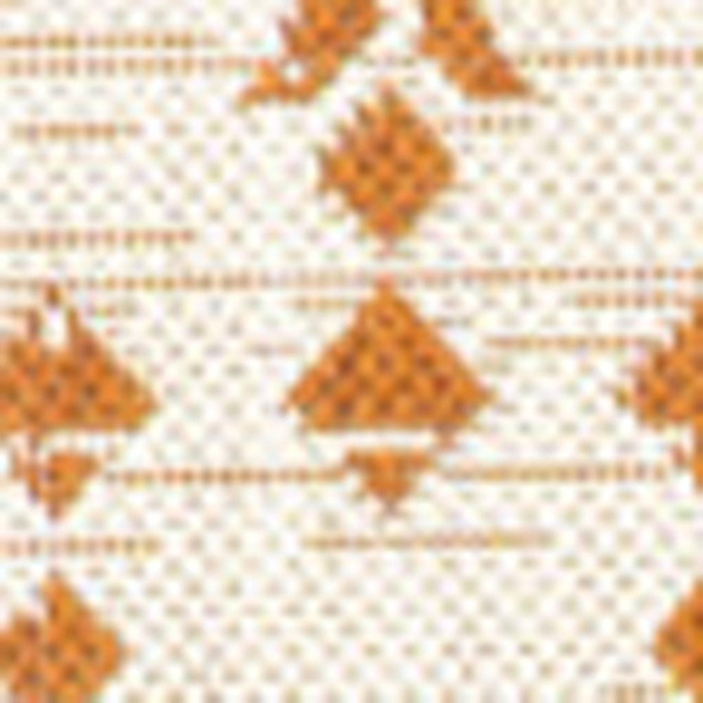 HomeRoots 5' Stylish Cream and Orange Trellis Area Rug – Durable, Weather-Resistant Design for Indoor/Outdoor Use 703052