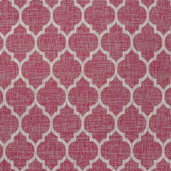 HomeRoots 5' X 8' Vibrant Fuchsia & Light Gray Geometric Area Rug – Indoor/Outdoor Durability & Style Upgrade 703077