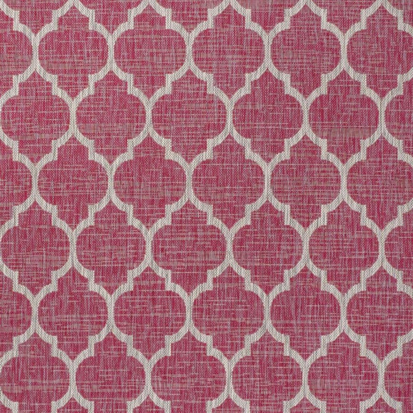 HomeRoots 9' X 12' Fuchsia and Light Gray Geometric Area Rug - Durable Indoor/Outdoor Design for Stylish Spaces 703079