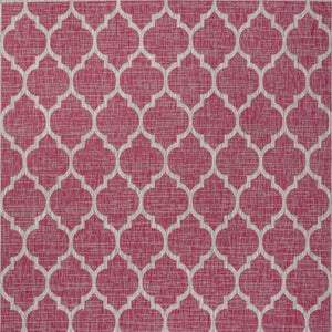 HomeRoots 9' X 12' Fuchsia and Light Gray Geometric Area Rug - Durable Indoor/Outdoor Design for Stylish Spaces 703079
