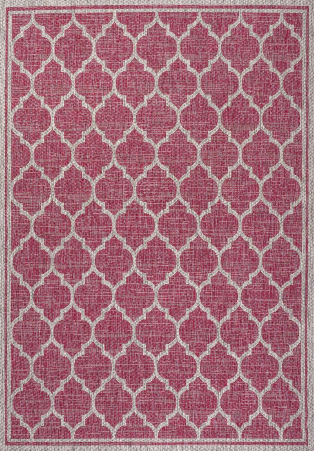 HomeRoots 9' X 12' Fuchsia and Light Gray Geometric Area Rug - Durable Indoor/Outdoor Design for Stylish Spaces 703079