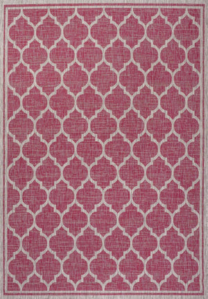 HomeRoots 9' X 12' Fuchsia and Light Gray Geometric Area Rug - Durable Indoor/Outdoor Design for Stylish Spaces 703079