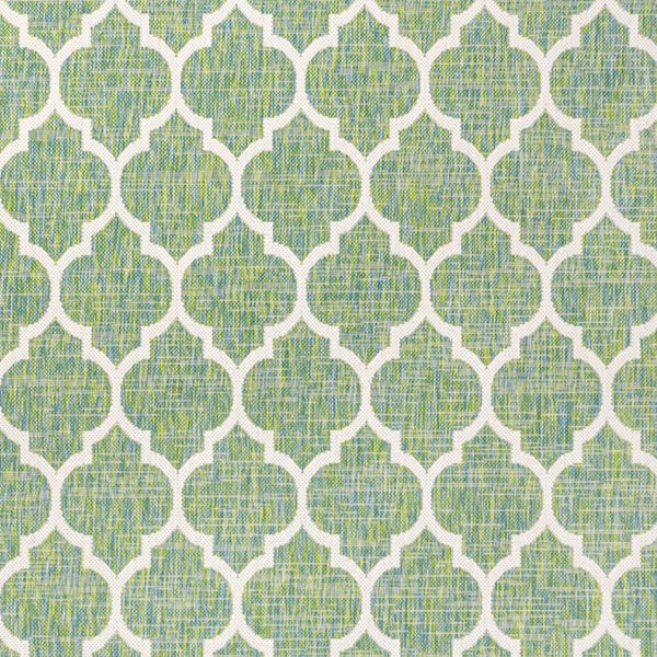 HomeRoots 9' Geometric Cream and Green Area Rug - Stylish Indoor/Outdoor Design, Durable, Low-Maintenance Comfort 703084