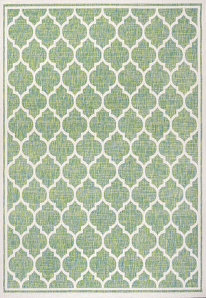 HomeRoots 9' Geometric Cream and Green Area Rug - Stylish Indoor/Outdoor Design, Durable, Low-Maintenance Comfort 703084